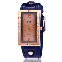 Load image into Gallery viewer, Women Watch Ladies Dress Clock Women's Luxury Diamond Rectangle Dial Leather Analog Quartz Wrist Watches Saats Montre Femme
