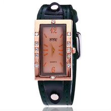 Load image into Gallery viewer, Women Watch Ladies Dress Clock Women's Luxury Diamond Rectangle Dial Leather Analog Quartz Wrist Watches Saats Montre Femme