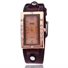 Load image into Gallery viewer, Women Watch Ladies Dress Clock Women's Luxury Diamond Rectangle Dial Leather Analog Quartz Wrist Watches Saats Montre Femme
