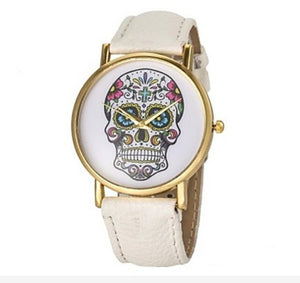 2019 Geneva Top Brand Watches Women Casual Catrina Calavera Watch For Men Women Leather Quartz Wrist Watch Relogio Femme Clock